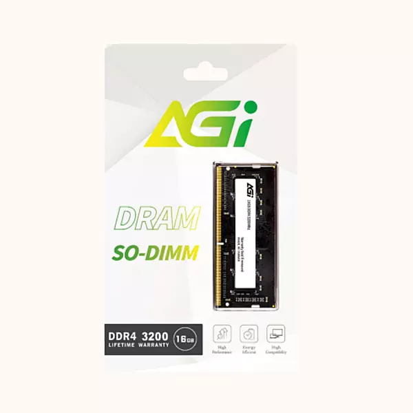 AGI DDR4 16GB Laptop Ram SO-DIMM 3200Mhz CL19 1.2V Nero (AGI320016SD138)