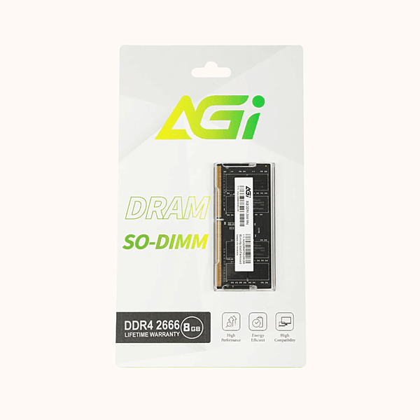 AGI DDR4 8GB Laptop Ram SO-DIMM 2666Mhz CL19 1.2V Nero (AGI266608SD138)
