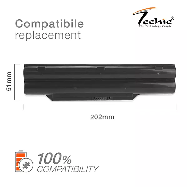 Techie Compatible Battery for FujACitsu AH530 – LifeBook AH531, LH520, LH530 Laptops (4000mAh, 6-Cell)