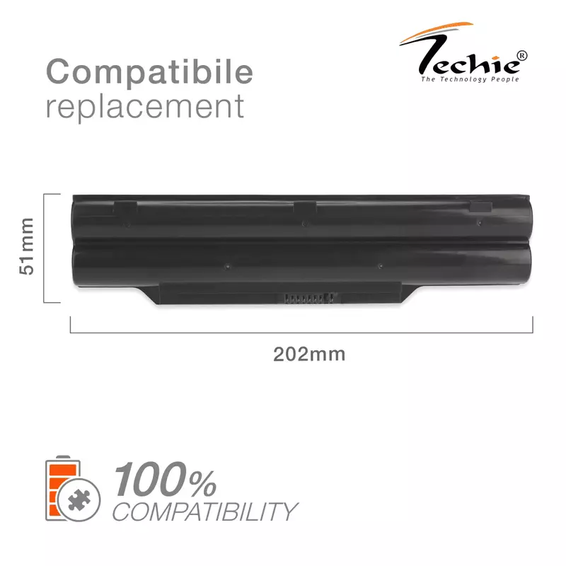 Techie Compatible Battery for FujACitsu AH530 – LifeBook AH531, LH520, LH530 Laptops (4000mAh, 6-Cell)