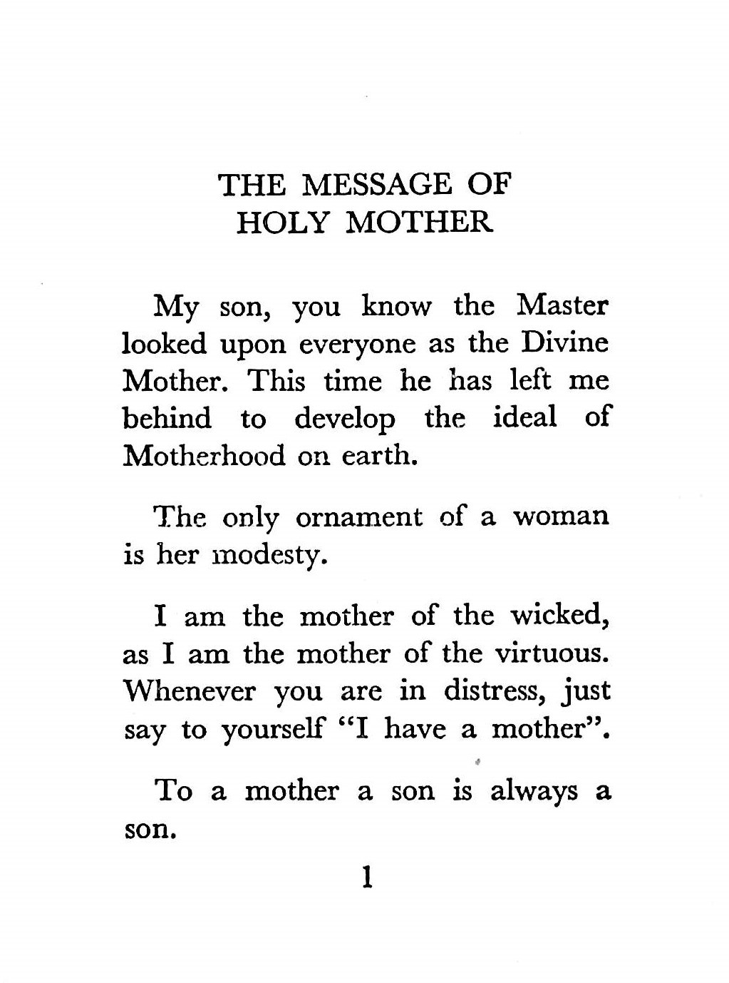 MESSAGE OF HOLY MOTHER -E-8