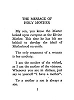 The Message of Holy Mother The Message of Holy Mother