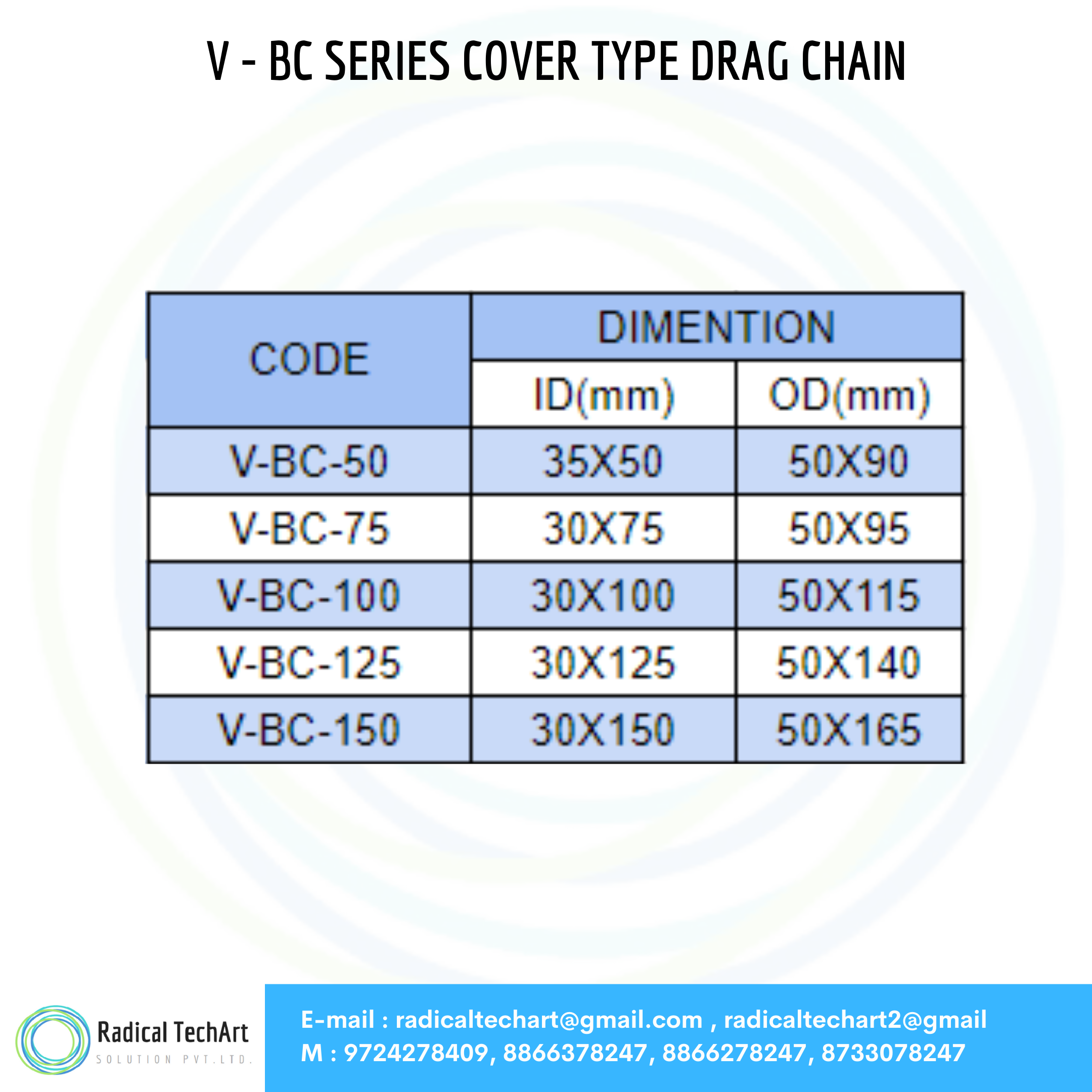 DRAG CHAIN V - BC SERIES COVER TYPE