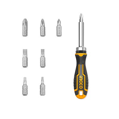 INGCO 8 Pcs Ratchet Screwdriver Set AKISD0808 (Bits SL5,SL6,PH1,PH2,PH3,T15,T20) INGCO 8 Pcs Ratchet Screwdriver Set AKISD0808 (Bits SL5,SL6,PH1,PH2,PH3,T15,T20)