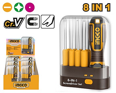 INGCO 9 Pcs Interchangeable Screwdriver Set AKISD0901 INGCO 9 Pcs Interchangeable Screwdriver Set AKISD0901