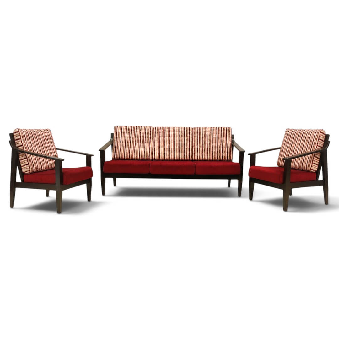 AKS Jerry sofa|3+1+1|Rosewood|Dx Premium|Wooden Sofa Set