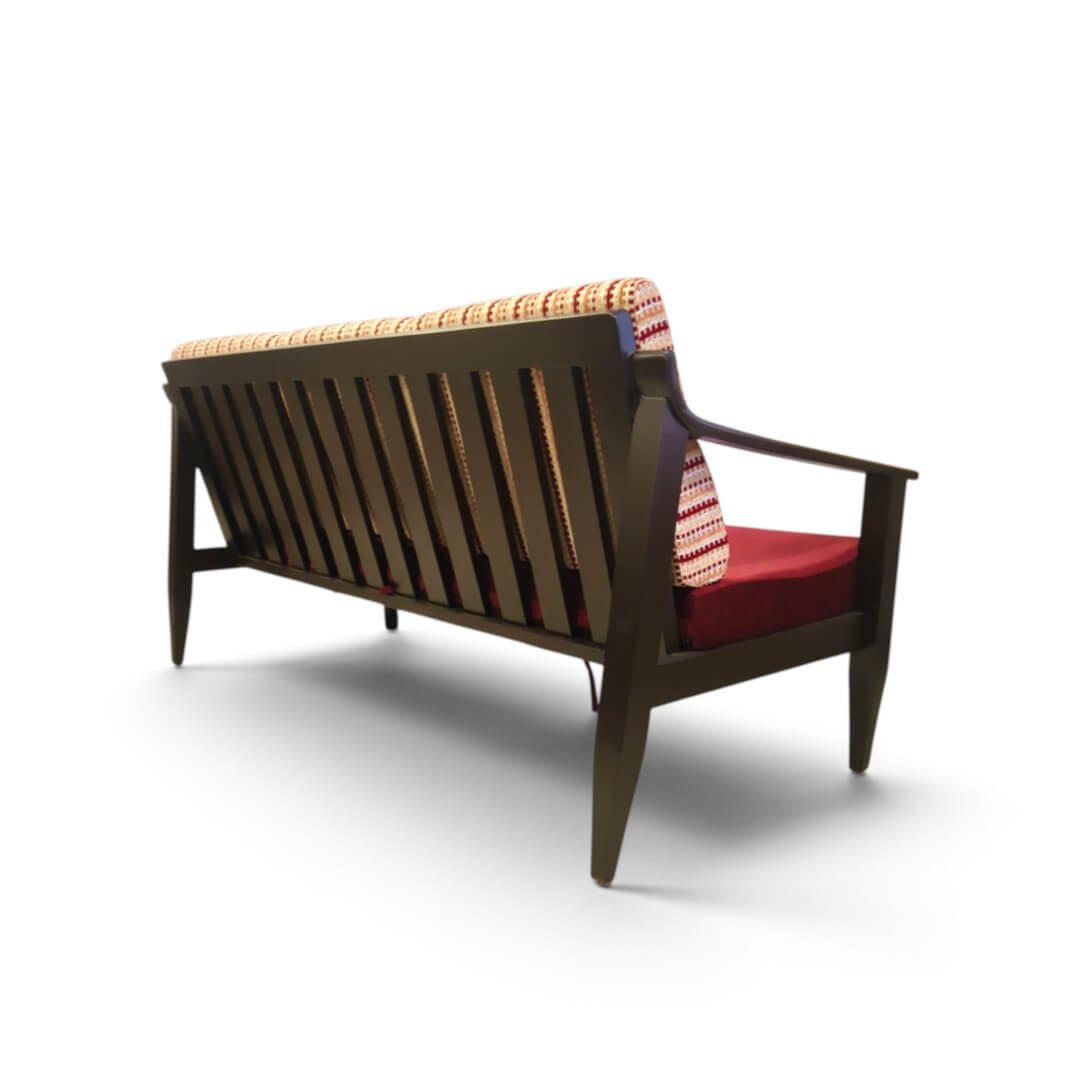 AKS Jerry sofa|3 Seater|Rosewood|Spl Dx Premium|Wooden Sofa Set