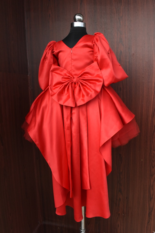 Scarlet Red Satin Princess Dress