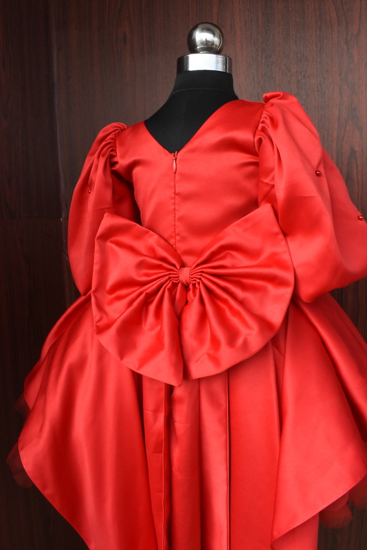 Scarlet Red Satin Princess Dress