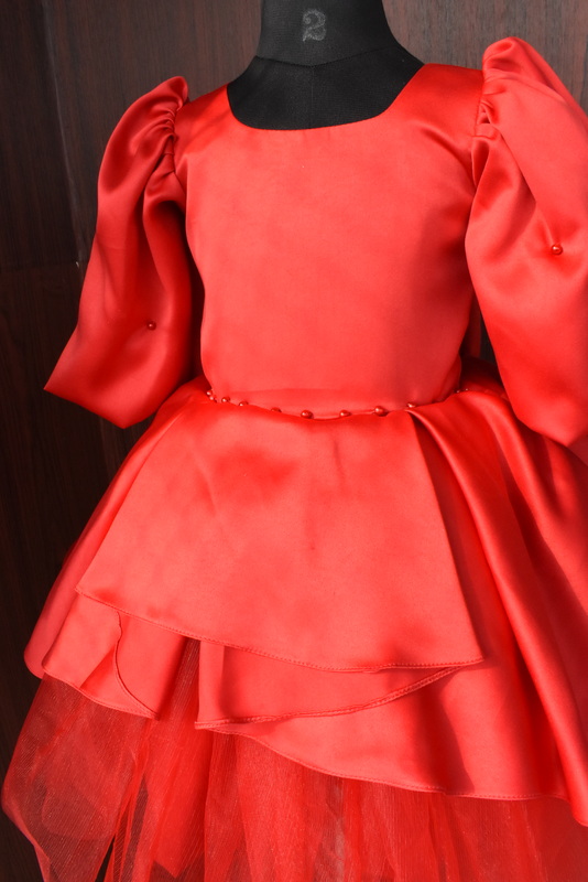 Scarlet Red Satin Princess Dress