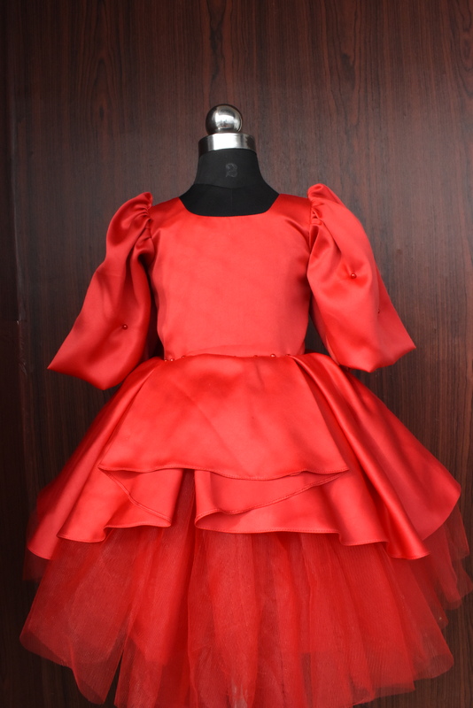 Scarlet Red Satin Princess Dress