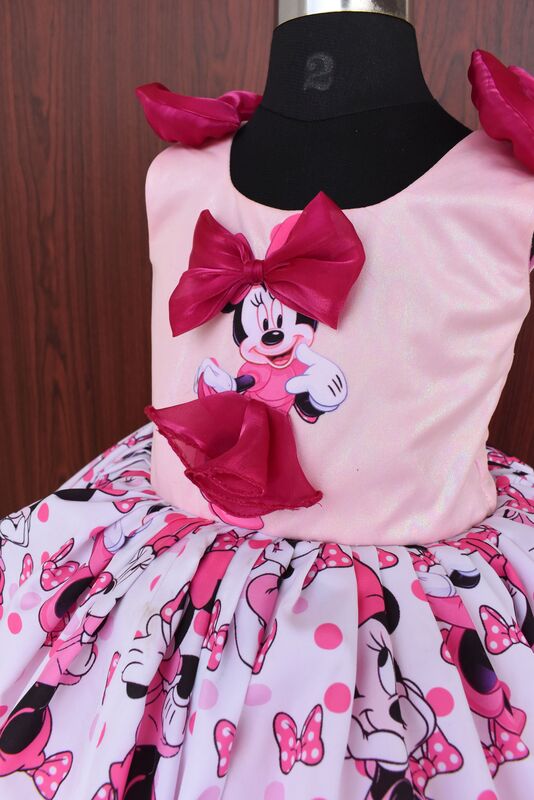 Mickey Minnie Pink Cartoon Party Dress
