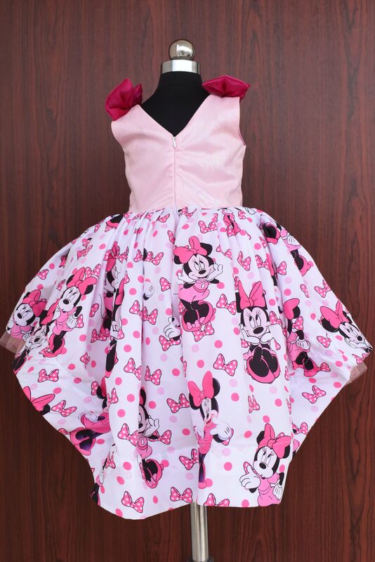 Mickey Minnie Pink Cartoon Party Dress