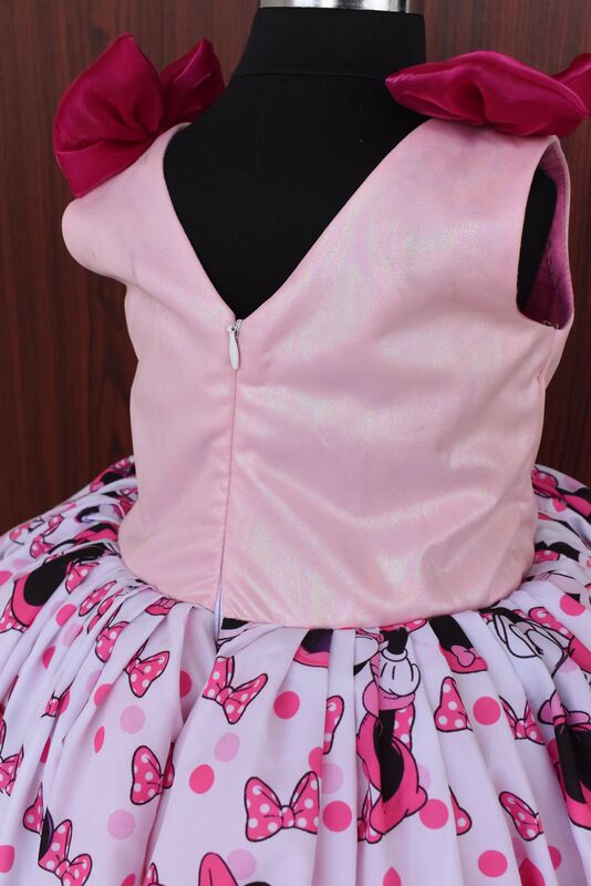 Mickey Minnie Pink Cartoon Party Dress