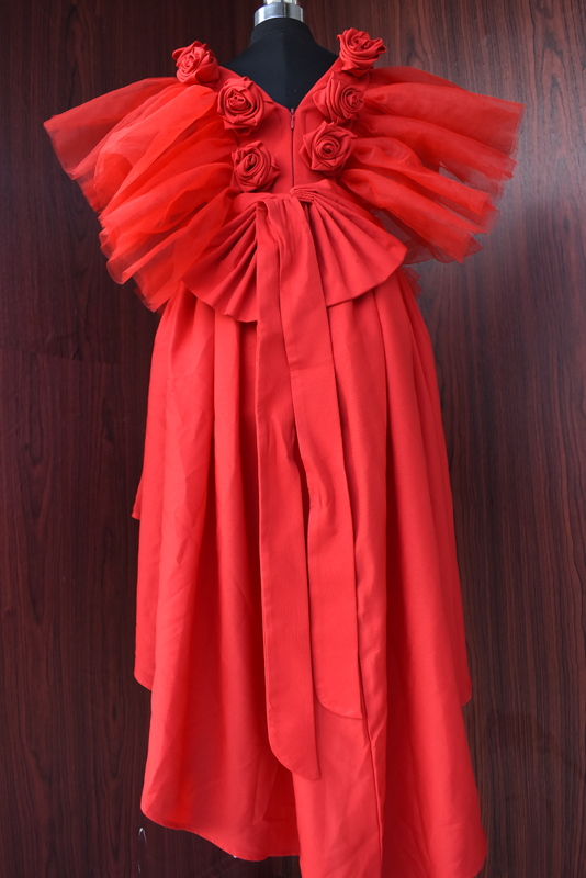 Red Rose Silk Embellishment Gown