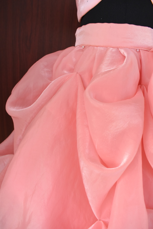 Bubblegum Pink Puffy Sleeve Top & Skirt Set
