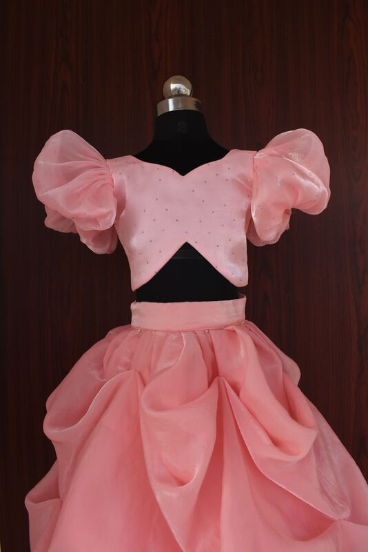 Bubblegum Pink Puffy Sleeve Top & Skirt Set