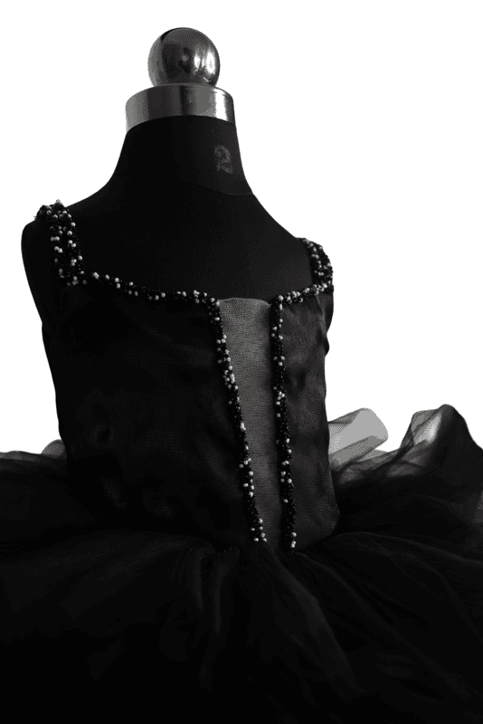 Black Couture Ruffle Party Dress