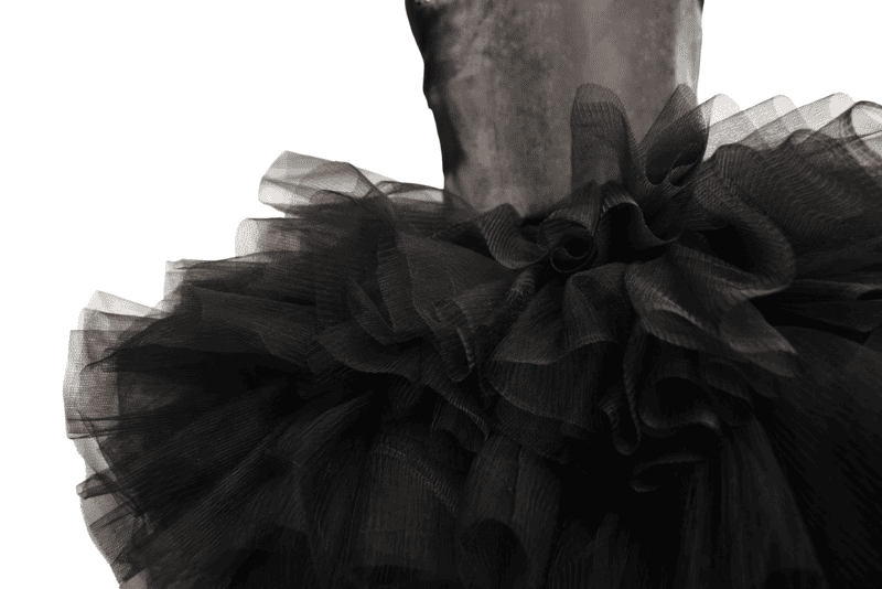 Black Couture Ruffle Party Dress