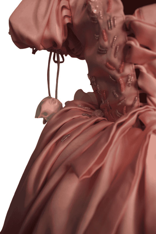 Blush Pink Butterfly Embroidered Dress