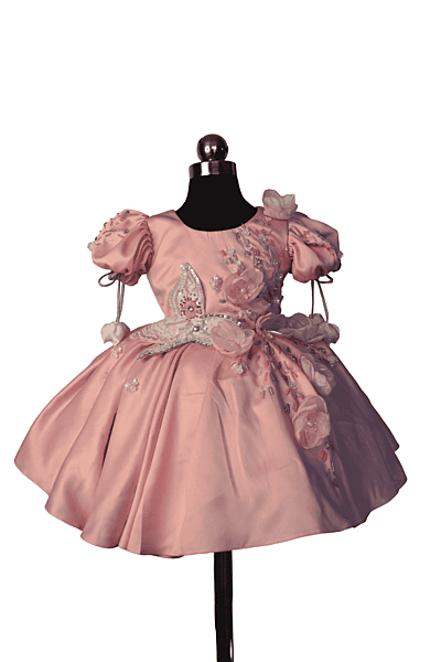 Blush Pink Butterfly Embroidered Dress