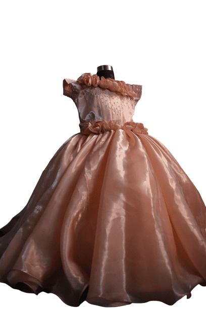 Peach Princess Organza Ball Gown