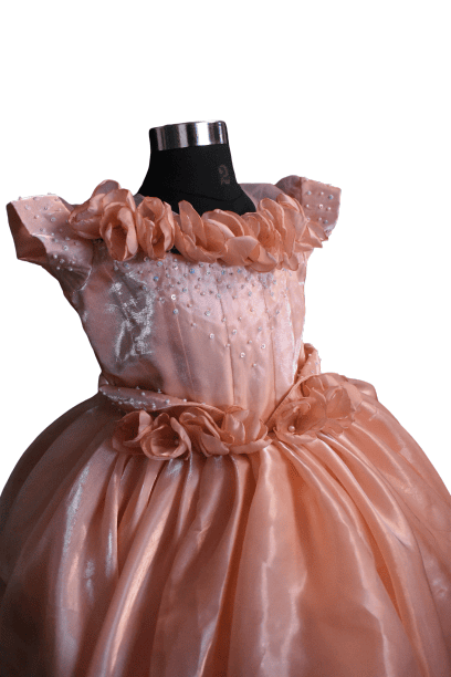 Peach Princess Organza Ball Gown