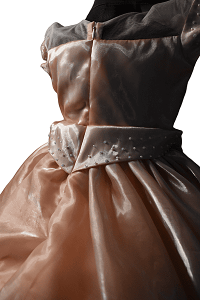 Peach Princess Organza Ball Gown