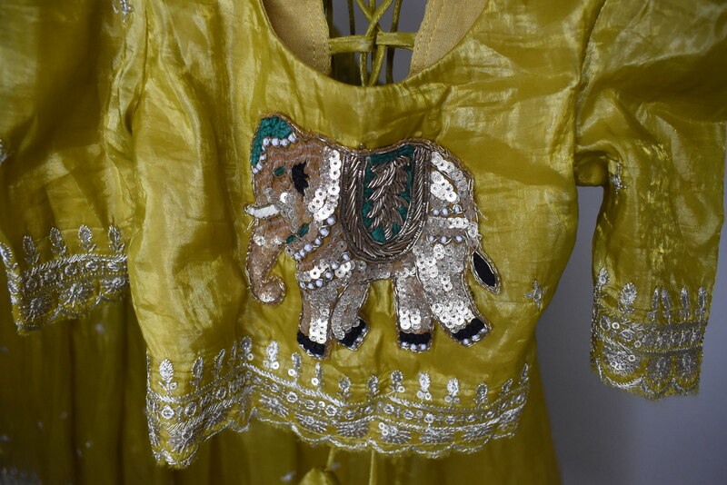 Golden Mustard Embroidered Lehenga Choli