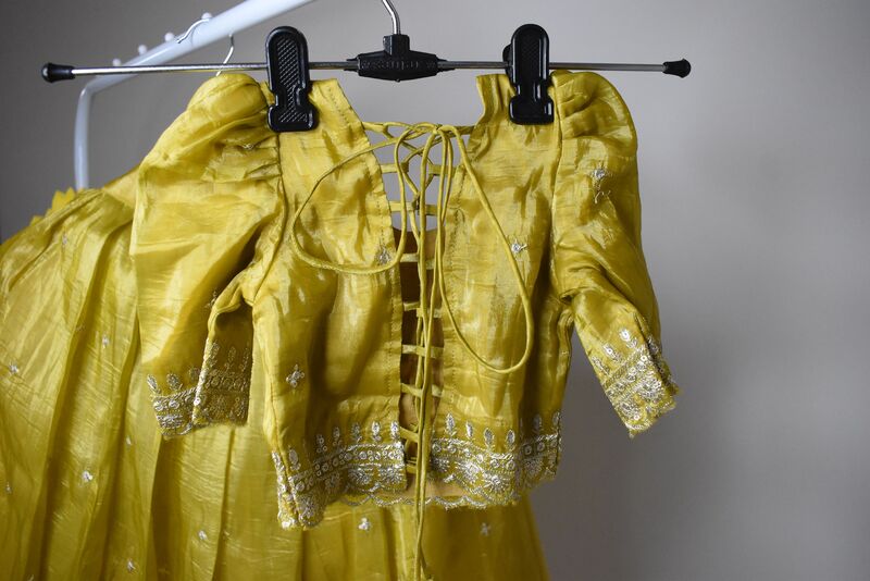 Golden Mustard Embroidered Lehenga Choli