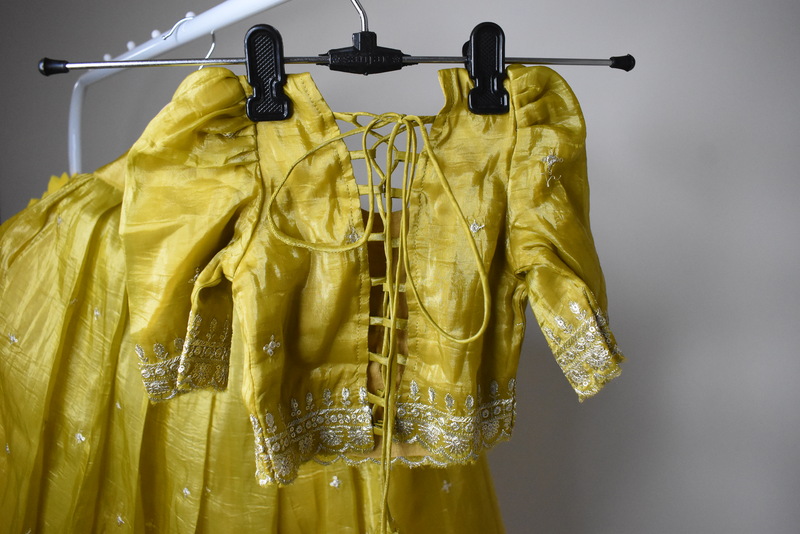 Golden Mustard Embroidered Lehenga Choli