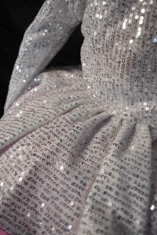 Silvery Sequin and Pink Tulle Dress