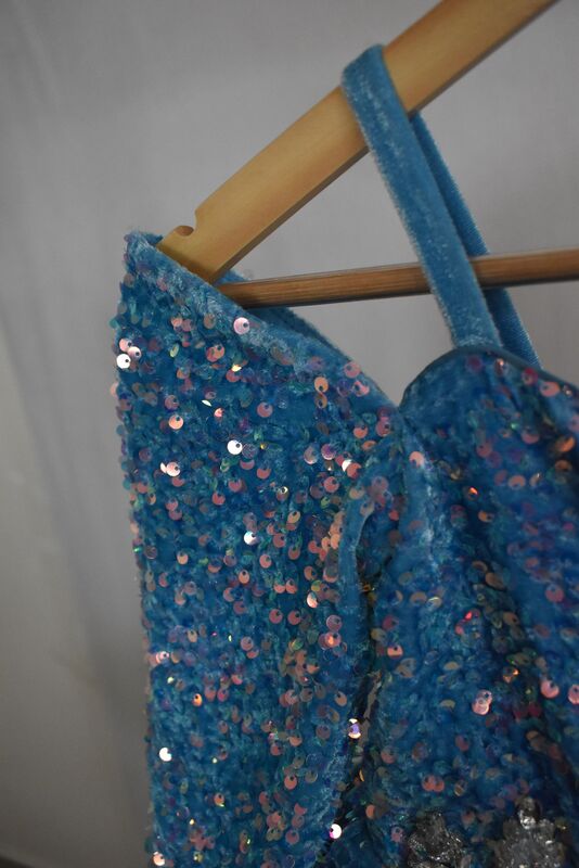 Blue Sequin Elsa Princess Gown