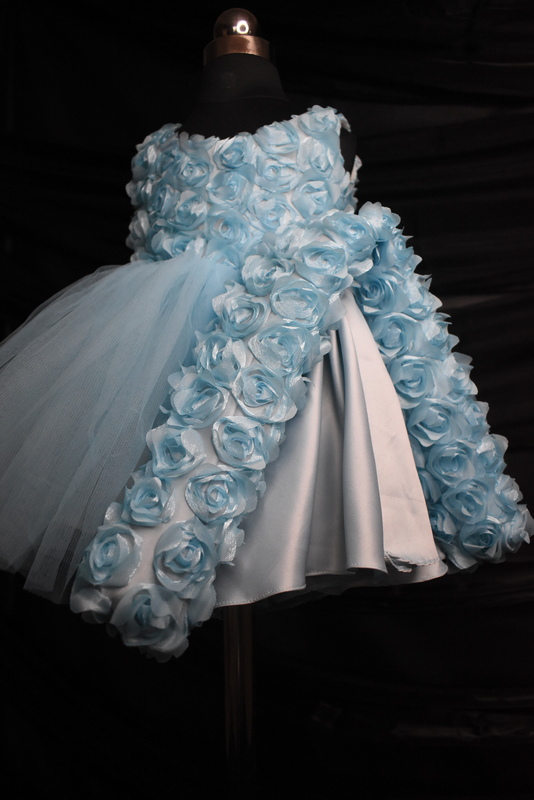 Powder Blue Floral Tulle Dress