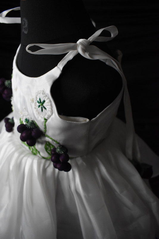 Radiant White Dress with Purple Embroidery