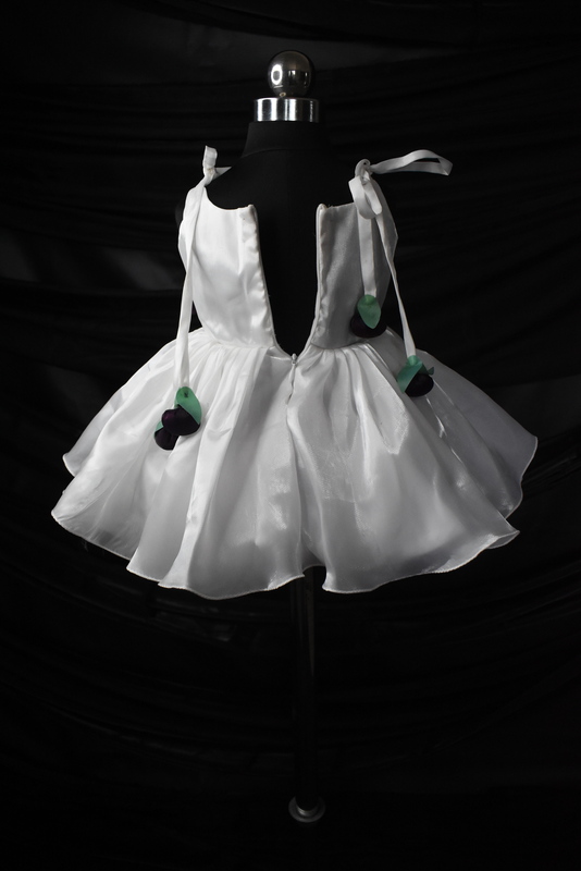 Radiant White Dress with Purple Embroidery