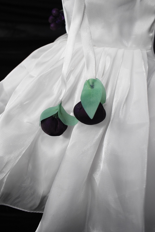 Radiant White Dress with Purple Embroidery