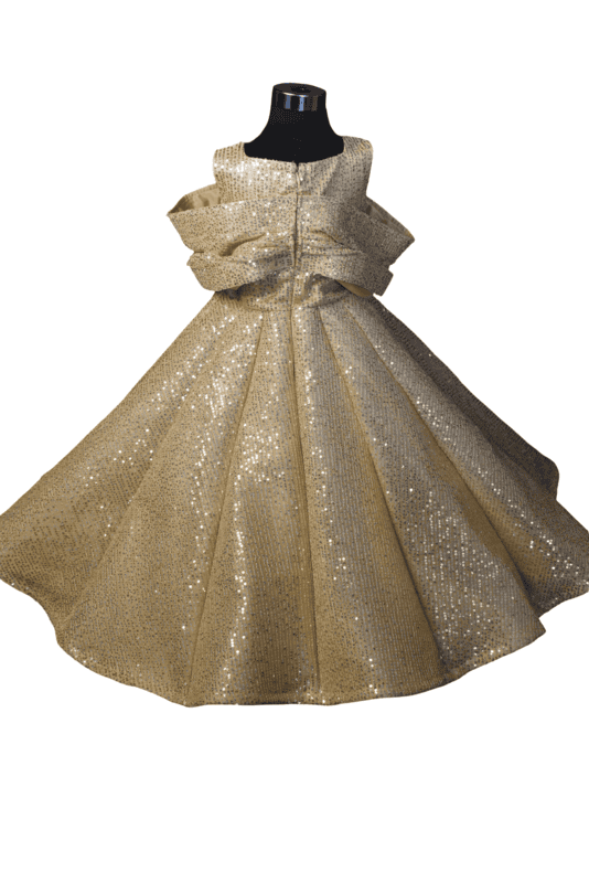 Gold Sequin Satin Dress