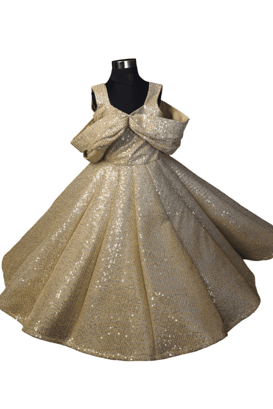 Gold Sequin Satin Dress
