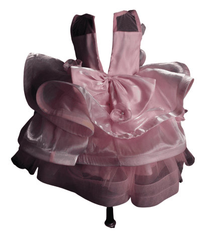 Pink Layered Organza Flower Gown