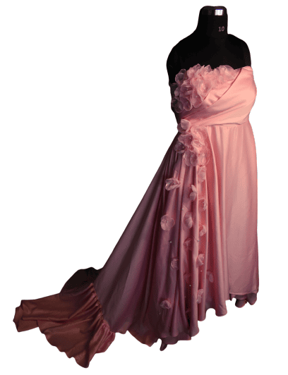 Pink Floral Trail Gown