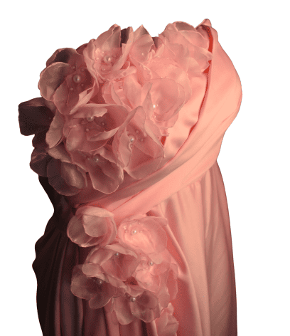 Pink Floral Trail Gown