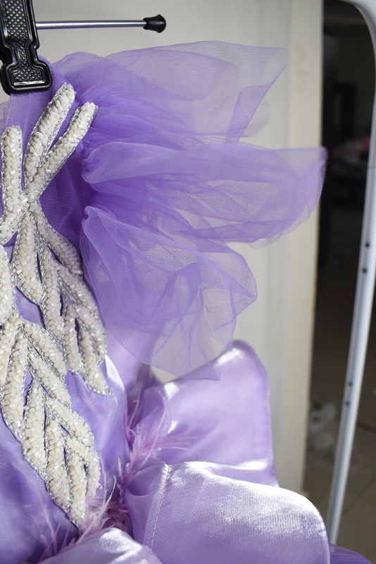 Lavender One-Shoulder Layered Gown