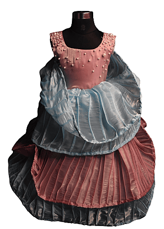 Blush Pink and Soft Blue Pearl Dress