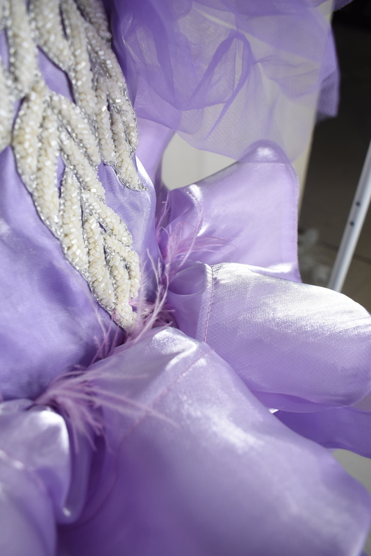 Lavender One-Shoulder Layered Gown