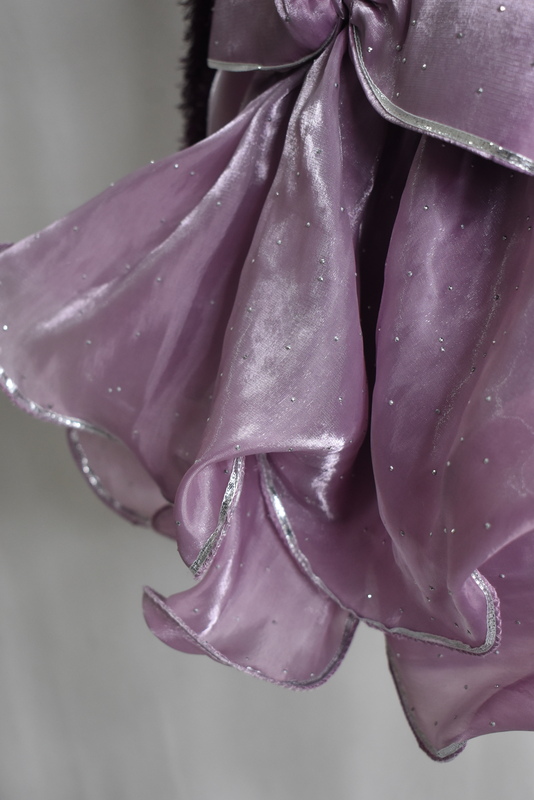 Plum Furry & Shimmery Velvet Gown