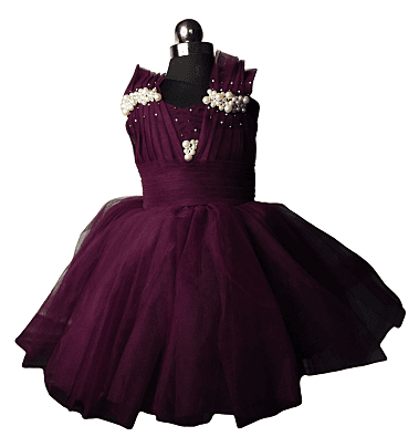Plum Pearl Velvet Princess Dress