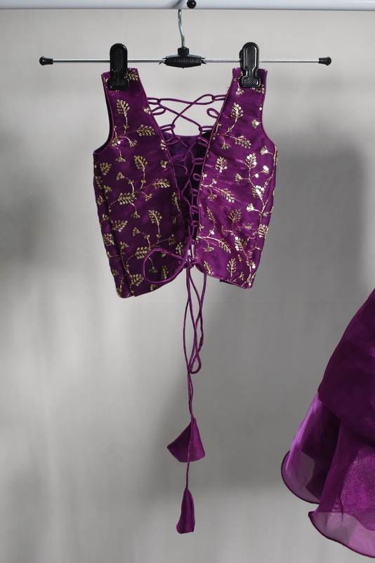 Purple Embroidered Lehenga Choli Set