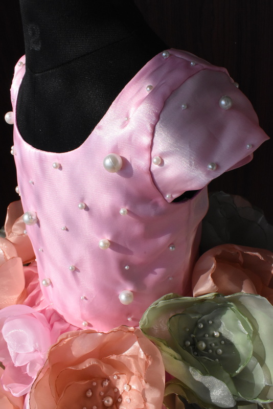 Baby Pink 3D Flower Couture Dress