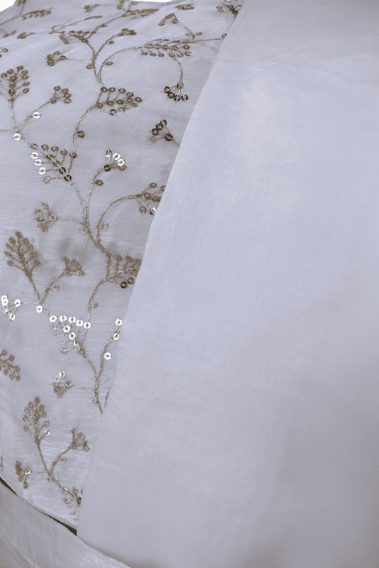 White Gold Embroidered Mother-Daughter Dress